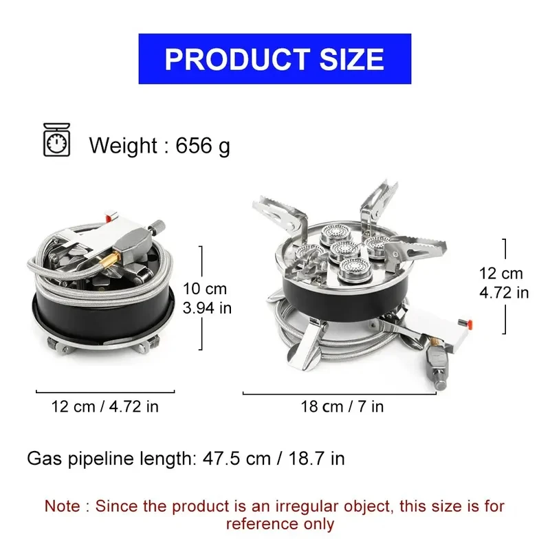 Camping Tourist Burner 8800W Gas Stove Cookware Portable Furnace Picnic Barbecue Tourism Supplies Outdoor Recreation