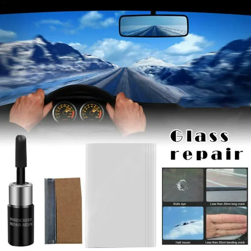 1set Auto Vehicle Windshield Windscreen Glass Repair Resin Kit Car Casement Fixing Tools Practical Maintenance Accessories