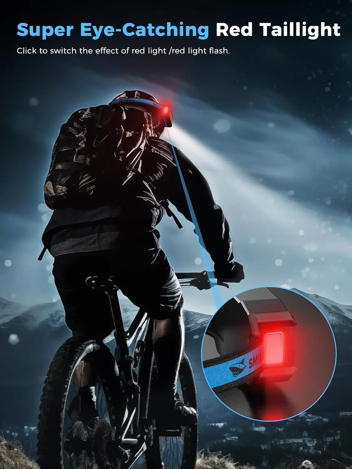 Rechargeable LED Headlamp, 2 Pack with Motion Sensor, 6 Modes & Red Tail Light for Camping Fishing