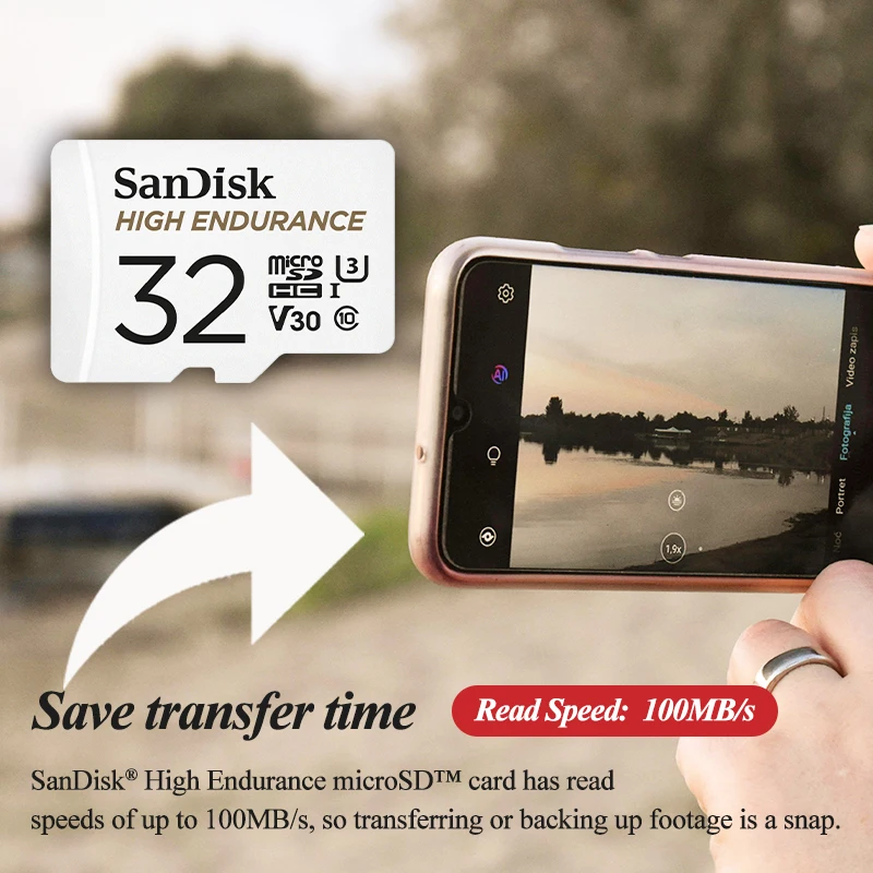 SanDisk بطاقة مايكرو SD عالية التحمل 4K UH MicroSDHC 32GB V30C10 MicroSDXC 64GB 128GB 256GB بطاقة الذاكرة الأصلية لكاميرا داش