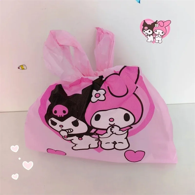 50pcs Sanrio Kawaii Kuromi Garbage Bag Cartoon Thick My Melody Portable Vest Style Packed Food Plastic Bag Cute Kitchen Supplies