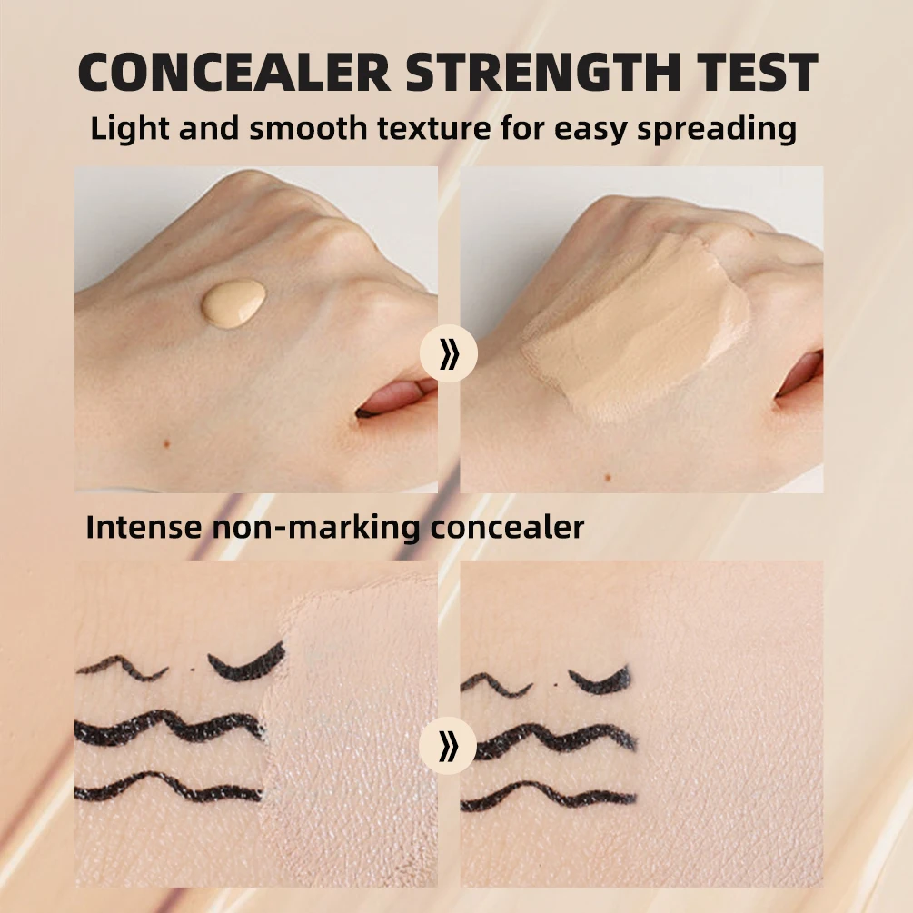 Corrector líquido hidratante, 4 colores, Control de aceite, Invisible, cobertura completa de poros, ojeras, base, maquillaje facial, cosméticos