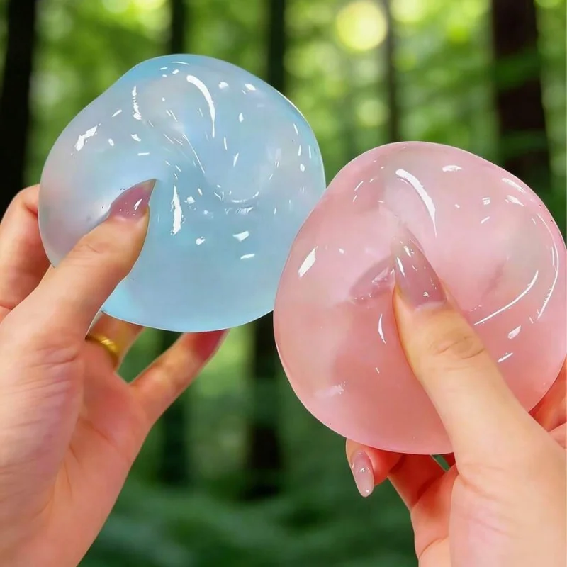 1pcs Moldable Slow Rebound Blue Coconut Oil Handmade Squeezing Ball 6cm Round Malt Stress Relief Squeeze Toy