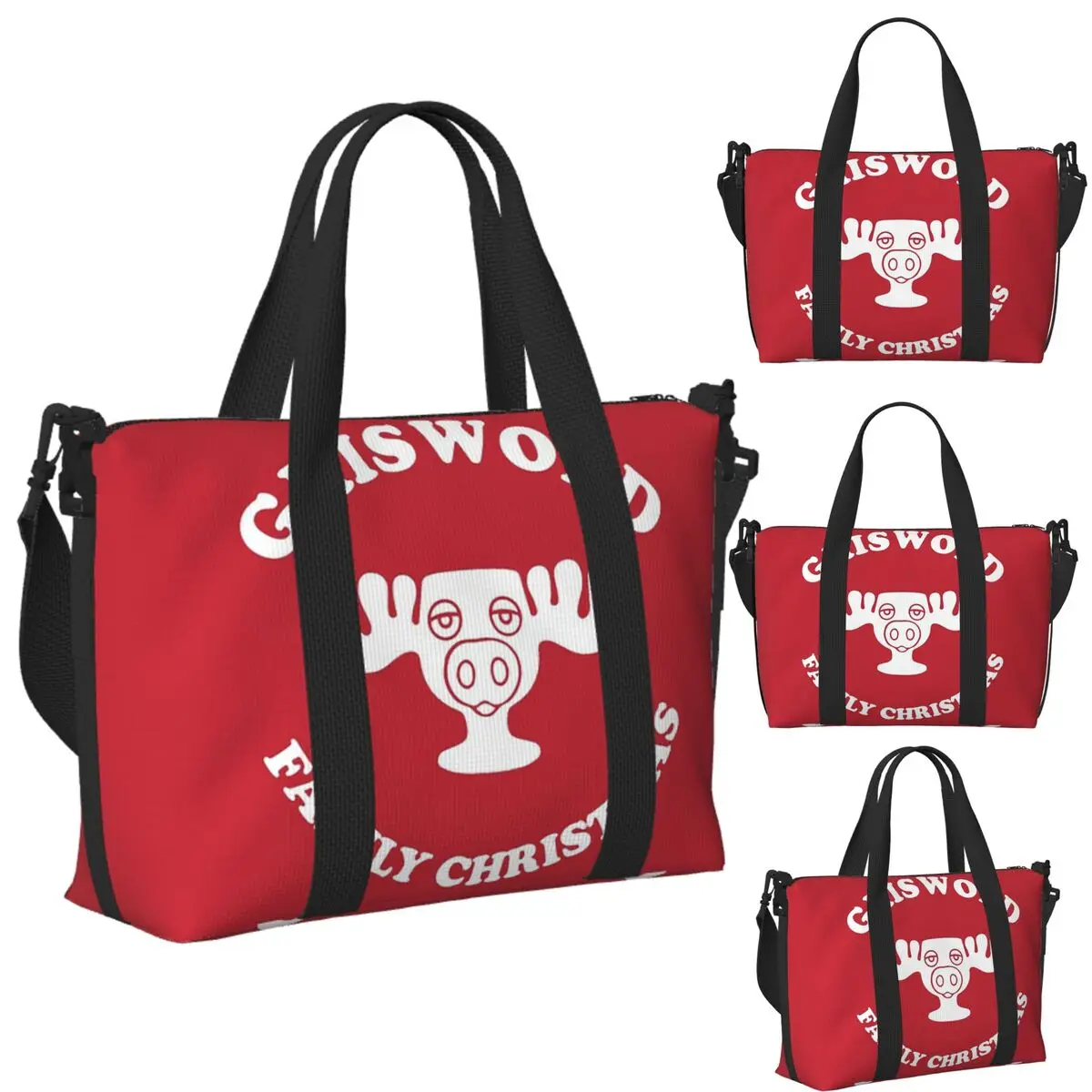 

Custom Griswold Family Christmas Christmas Vacation Rant Beach Travel Bag Tote Bags for Gym Women Shopping Duffle Shoulder Bag