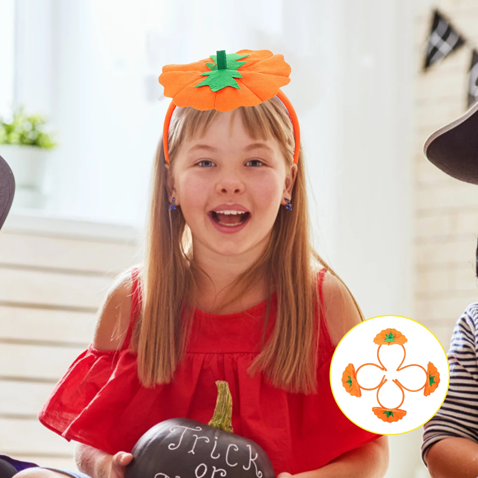 Testa di zucca Fascia per adulti Costumi di Halloween Accessori per capelli Decorazione in tessuto non tessuto sfuso