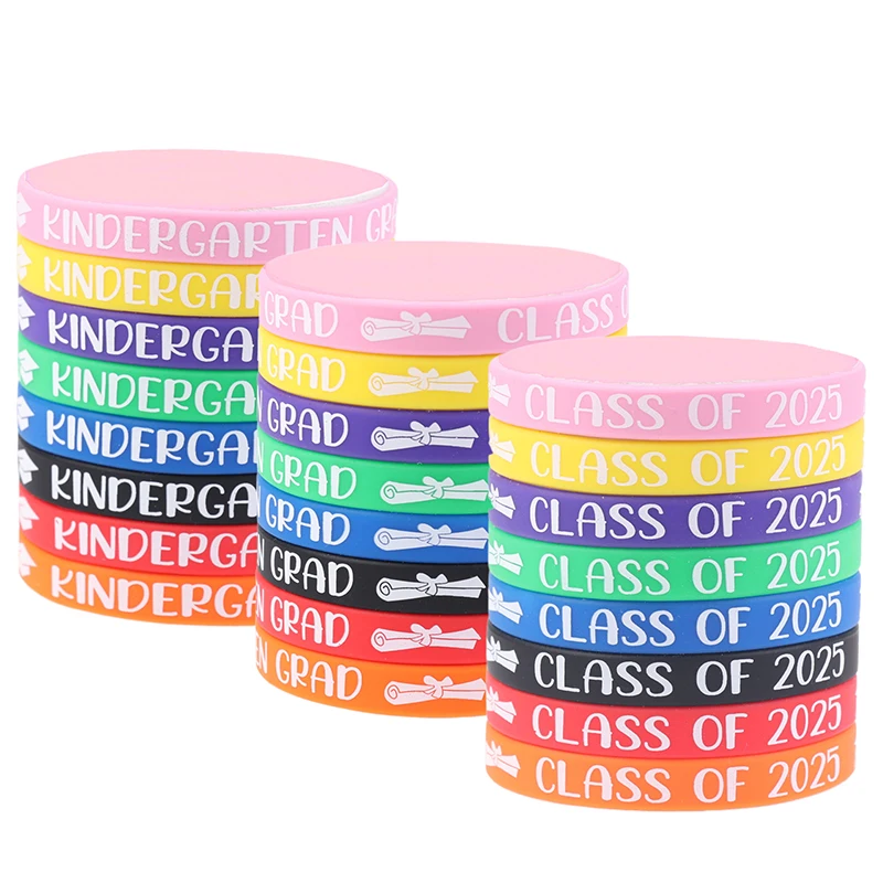 32Pcs Class of 2025 Bracelet Silicone Graduation Bracelets Rubber Bracelets Graduating Celebration Bracele for Teacher Student