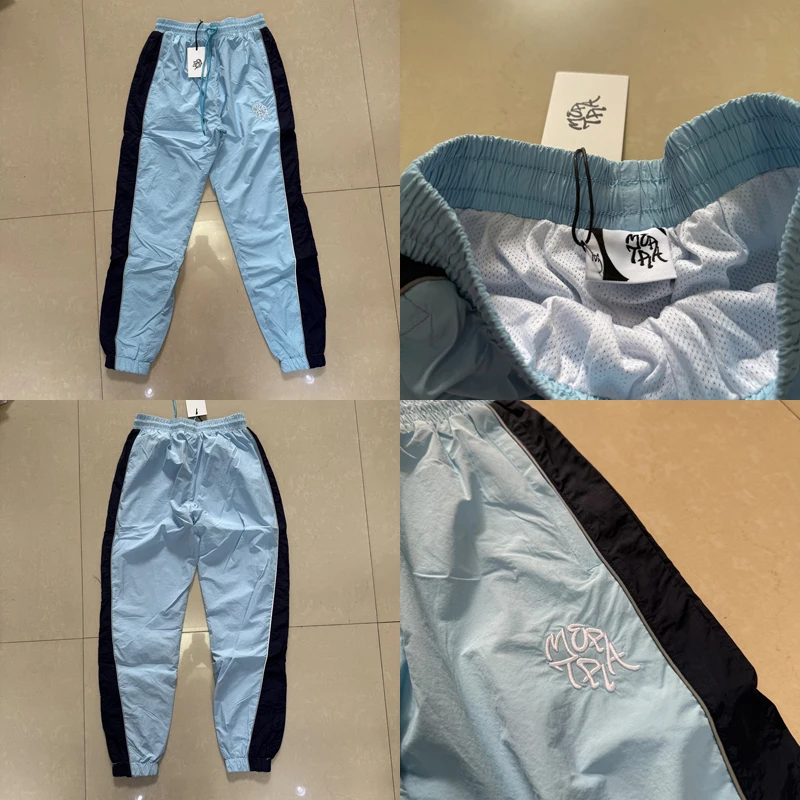 

Men's Streetwear Classic Embroidered Logo Mertra Sweatpants Real Picture New Hip Hop Spliced Colors Casual Pants