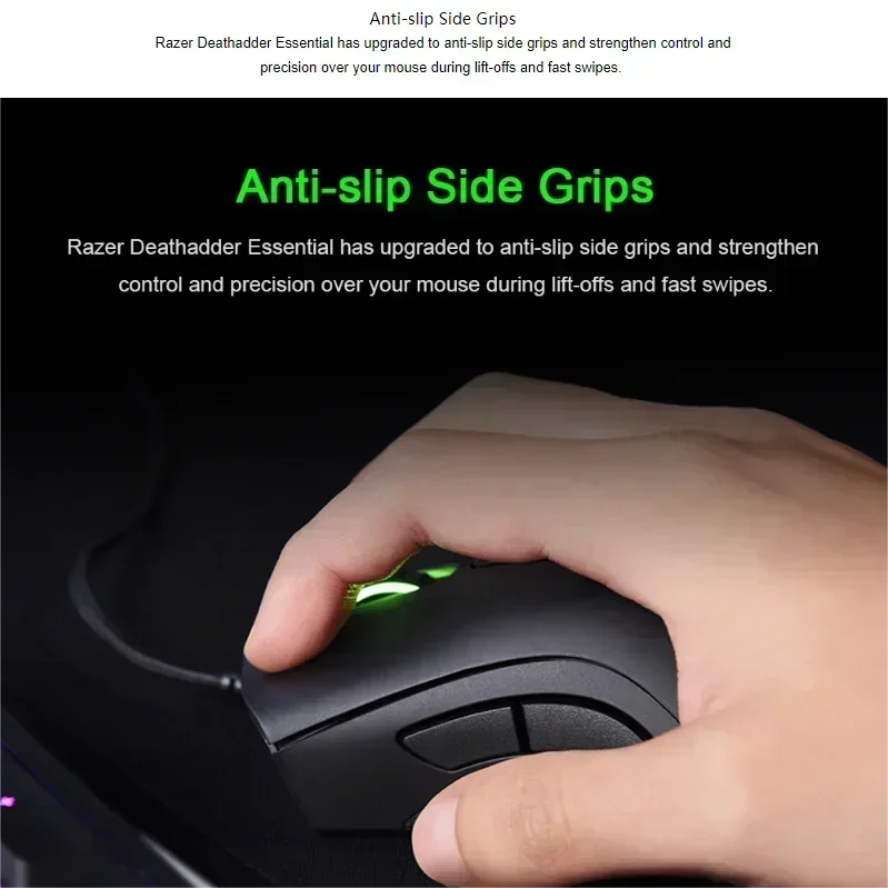 New Razer DeathAdder Essential Wired Gaming Mouse Mice 6400DPI Optical Sensor 5 Independently Buttons For Laptop PC Gamer