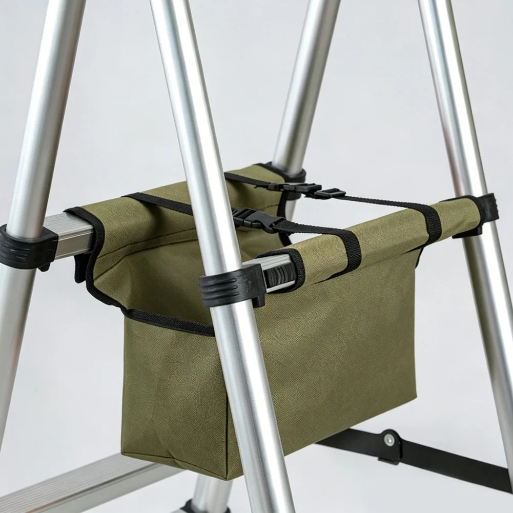 1pc Telescoping Ladder Tool Bag Tool Storage Bag Canvas Large Capacity A-Frame Ladder With Buckles Organizers Portable Tool Bag