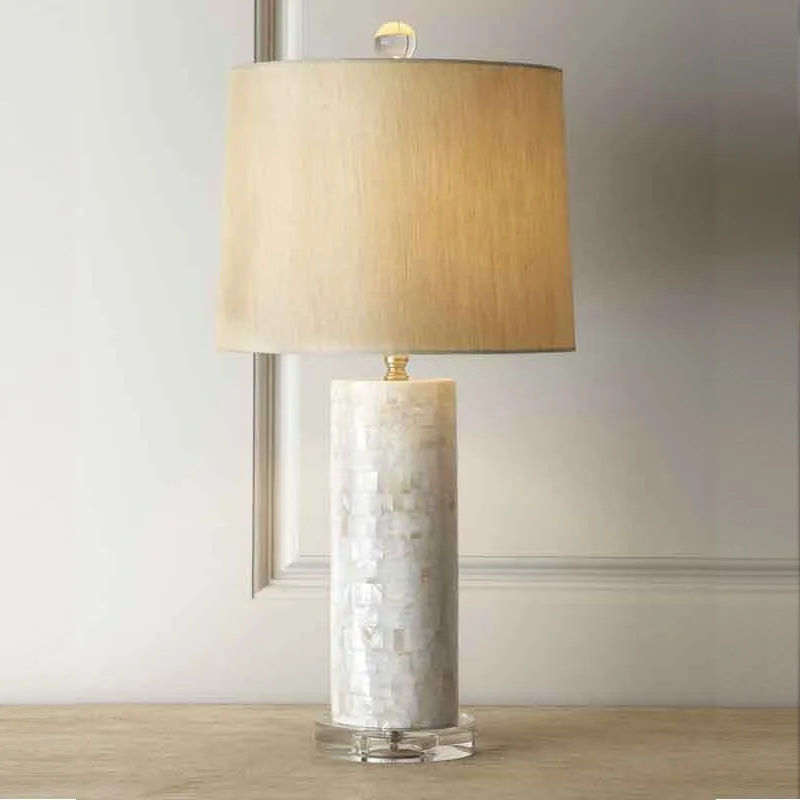 Crystal shell living room table lamp modern simple bedside lamp