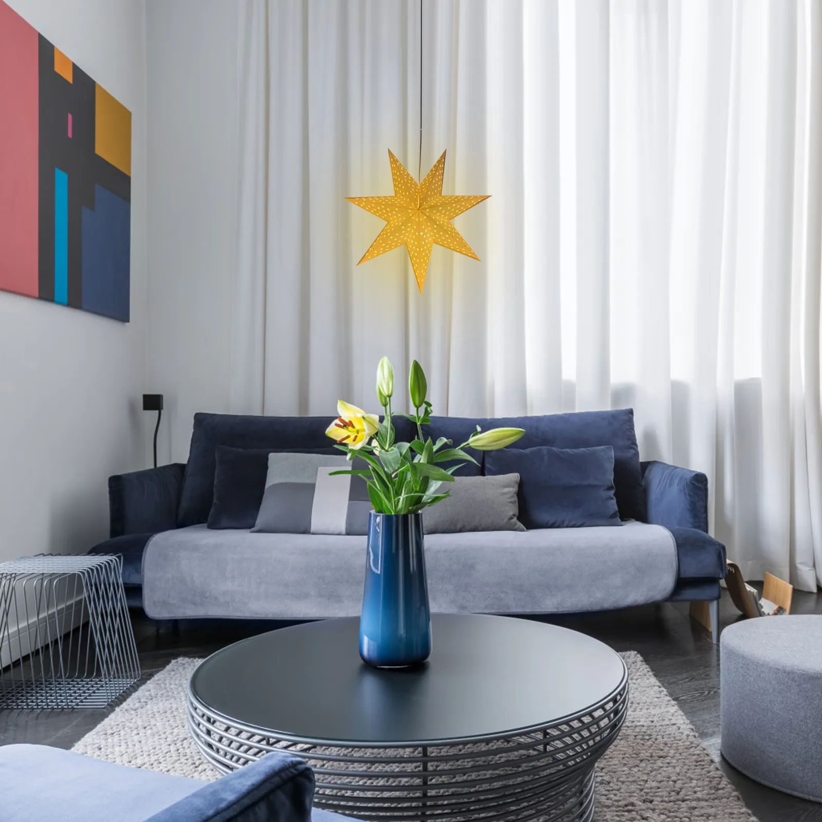 

2 шт. подвесных светильников-оригами в форме звезды, декоративные рождественские чехлы для ламп, аксессуары для люстр