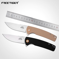 FREETIGER D2 Steel Folding Knife - EDC Pocket Knife, Survival Multitool for Hunting & Tactical | Box Cutter & Hand Tool FT942