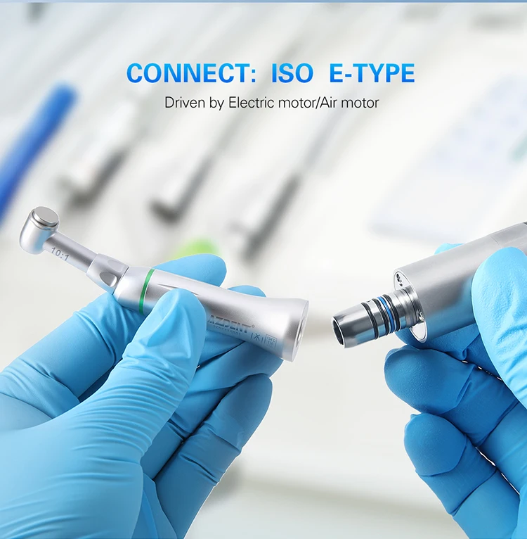 AZDENT Dental 10:1 Kontrawinkel-Endo-Niedriggeschwindigkeits-Handstück mit Druckknopf 60 ° Werkzeug für die Wurzelkanalbehandlung in der Zahnmedizin – Detail 7