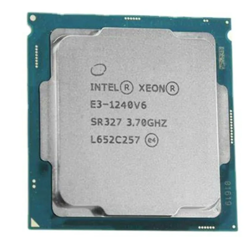 For Used Intel Xeon E3-1240 v6 E3 1240v6 E3 1240 v6 4-Core 8-Thread 3.7 GHz 72W CPU Processor LGA 1151 Desktop CPU SR327