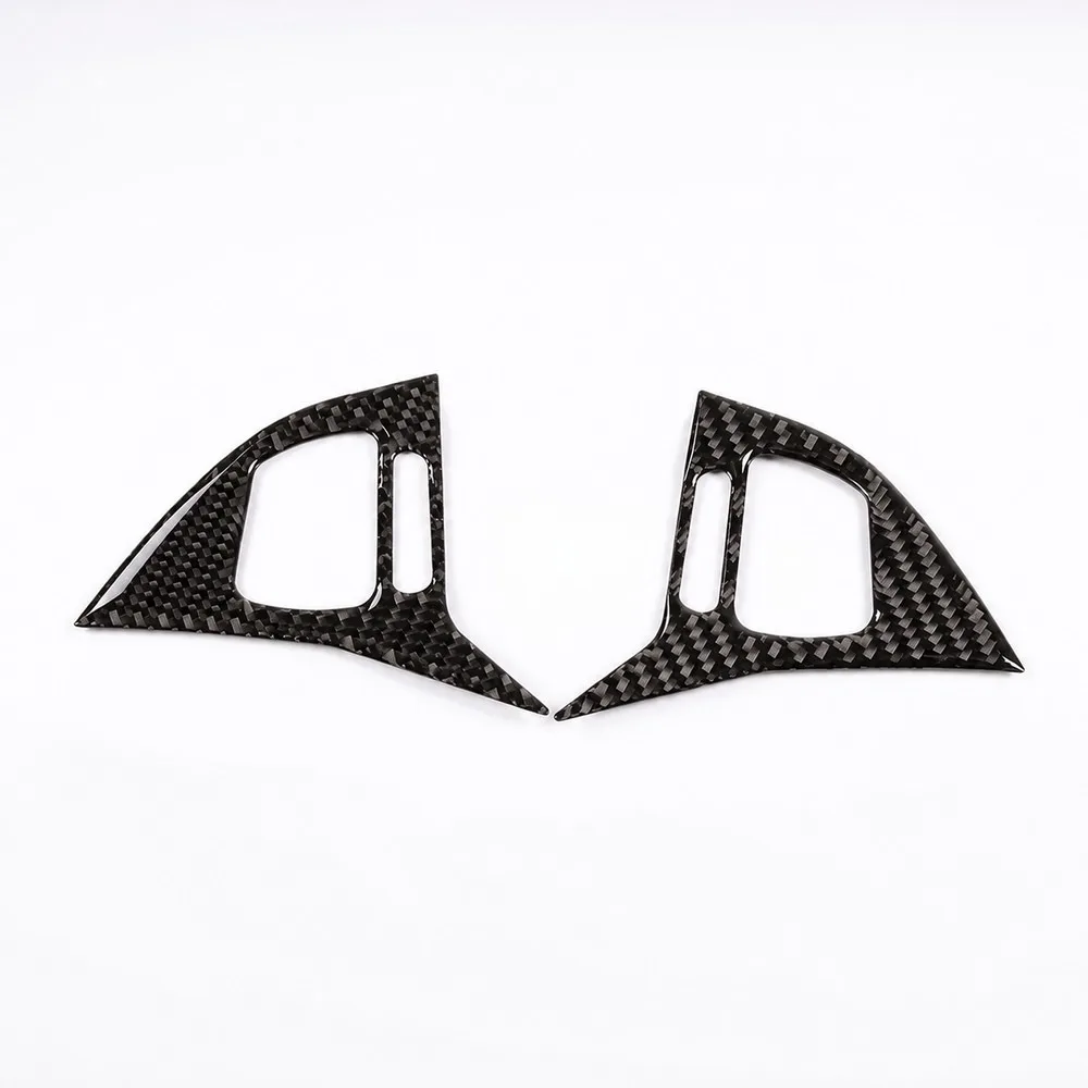 For 2011-2018 for Volkswagen Touareg Real Carbon Fiber Steering Wheel Button Decorative Sticker, Multi-Color Trim Cover