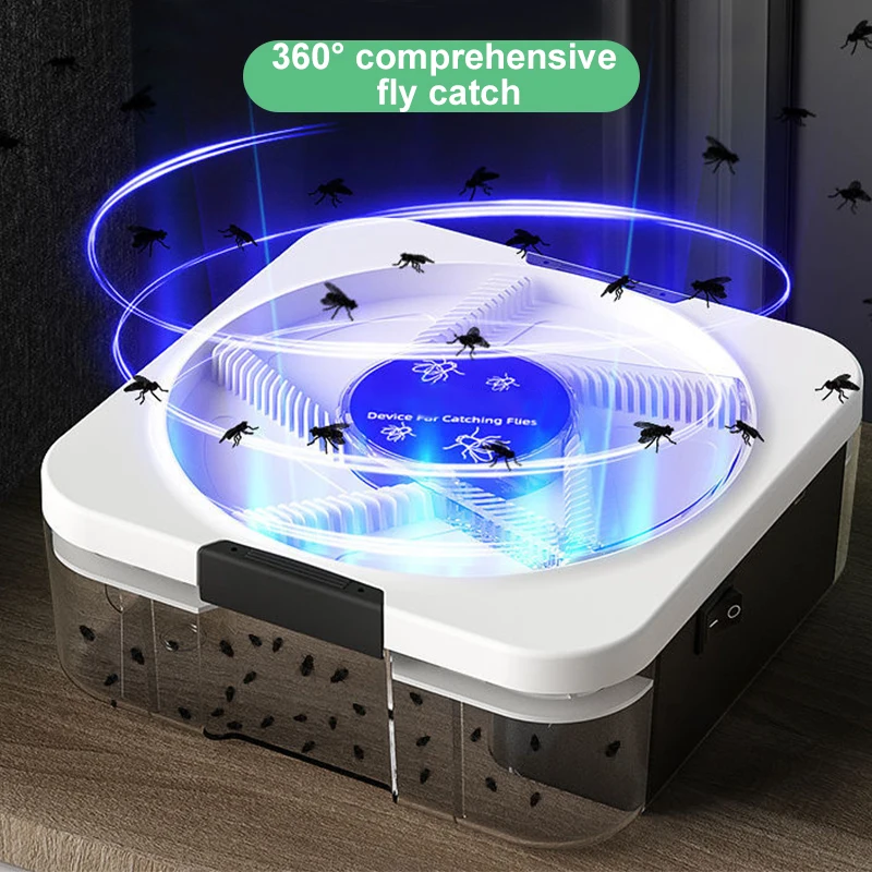 Upgraded Electric Flycatcher Rechargeable Fly Trap USB Insect Pest Catching Safety Insect Pest Flytrap for Kitchen Home garden