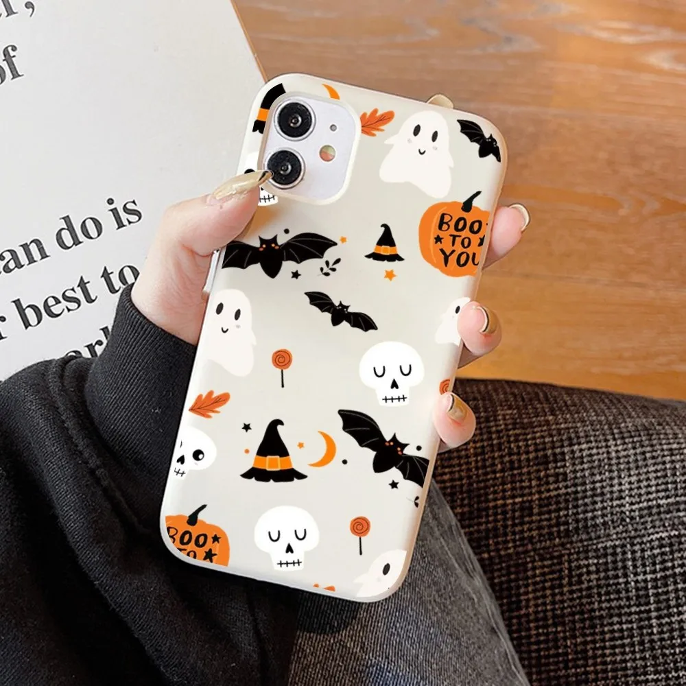 Halloween Phone Case Soft Solid Color For iphone 14 11 12 13 mini pro max 7 8 plus 6 6s x xs max xr