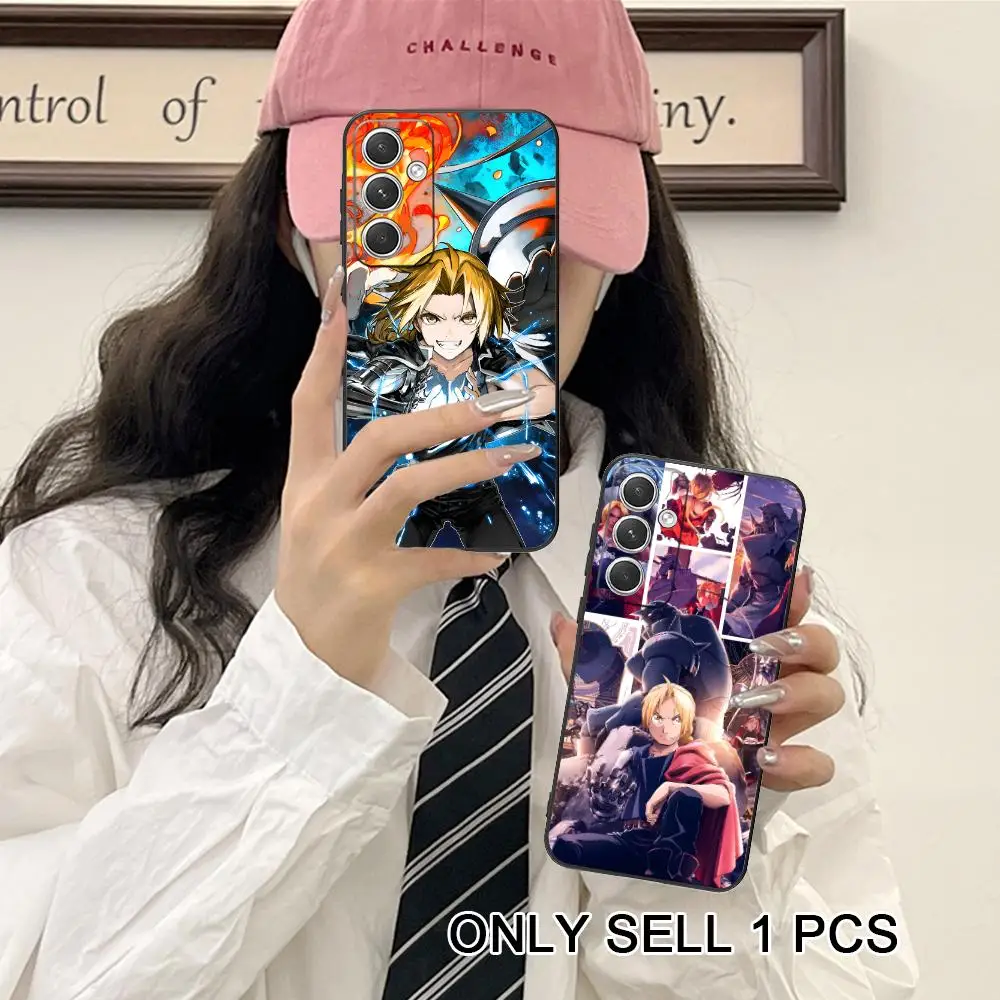 Fullmetal Edward Elric Phone Case for Samsung Galaxy S26 S25 S24 S23 S22 S21 S20 Note20 Plus FE Ultra Soft TPU Shockproof Cover