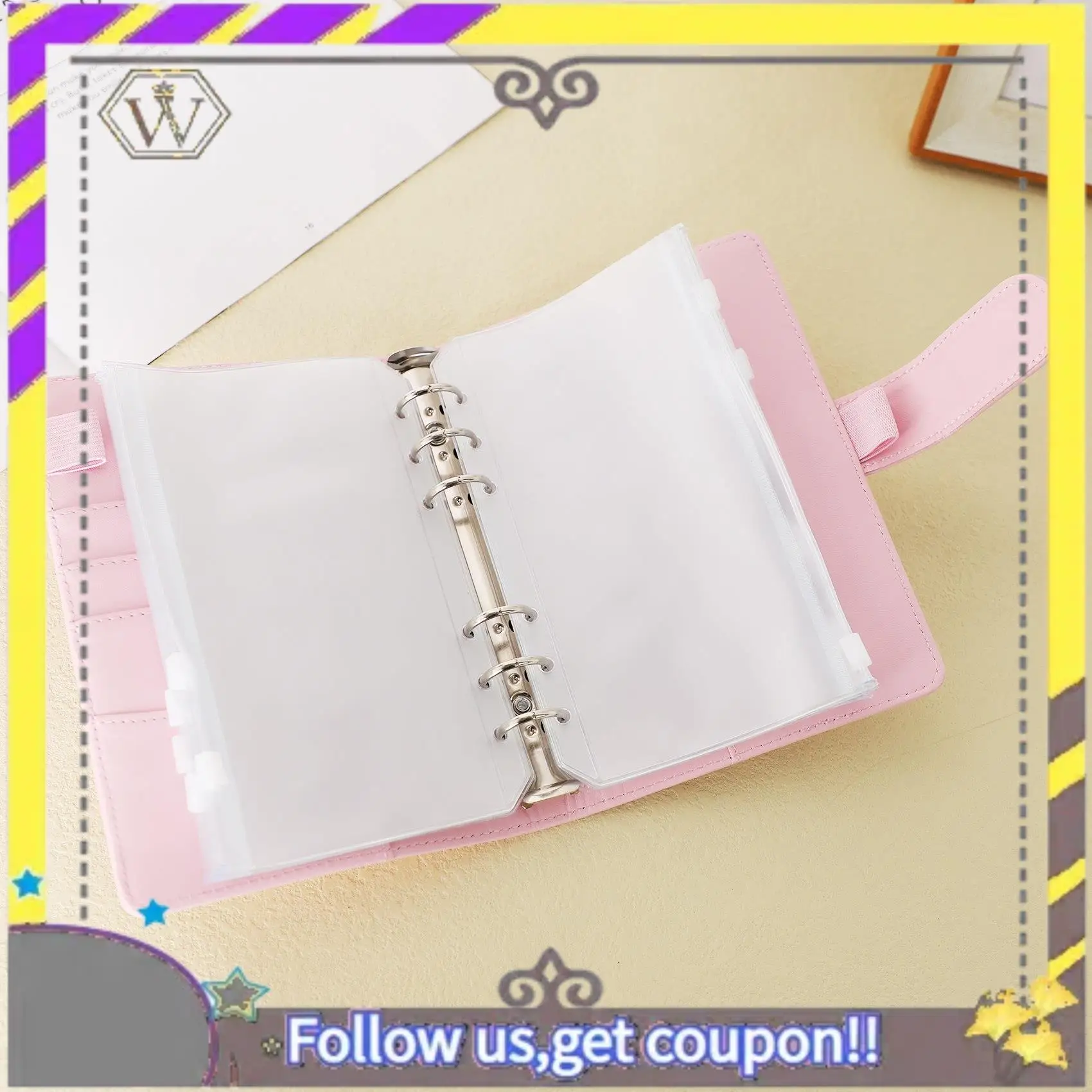 

New 14 Binder Bags A6 With Leather Binder Cover, 6 Rings Budget Binder With Cash Envelope, Money Saving Binder