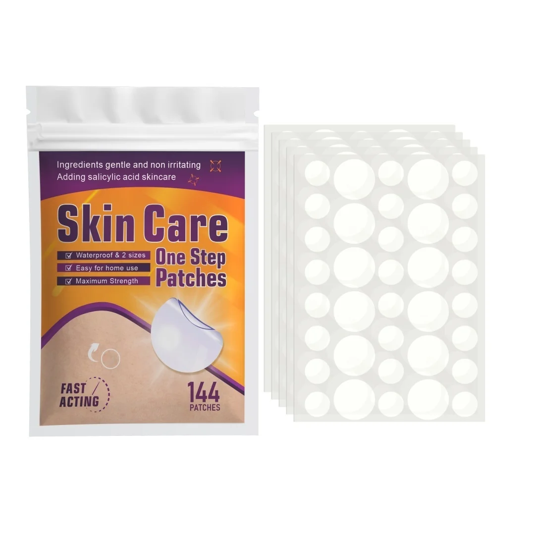 144PCS Invisible Blemish Patch Hydrocolloid Skin Care Spot Cover Pimple Patch for Face Daily Use Mixed Size Stickers