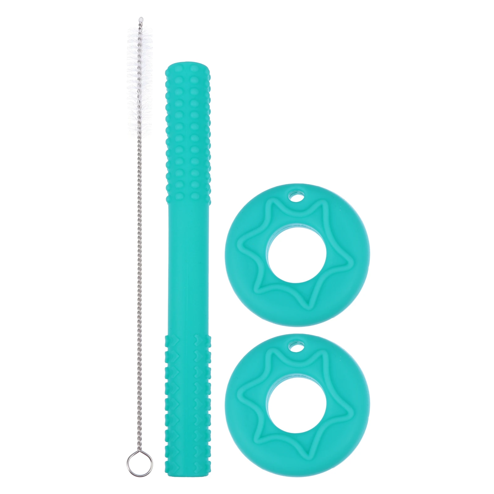 

1 Set Baby Silicone Hollow Teether Tubes Teething Chew Molar Gum With Diy Blocks For Infant Toddler Safe Food Grade Chewing Ring