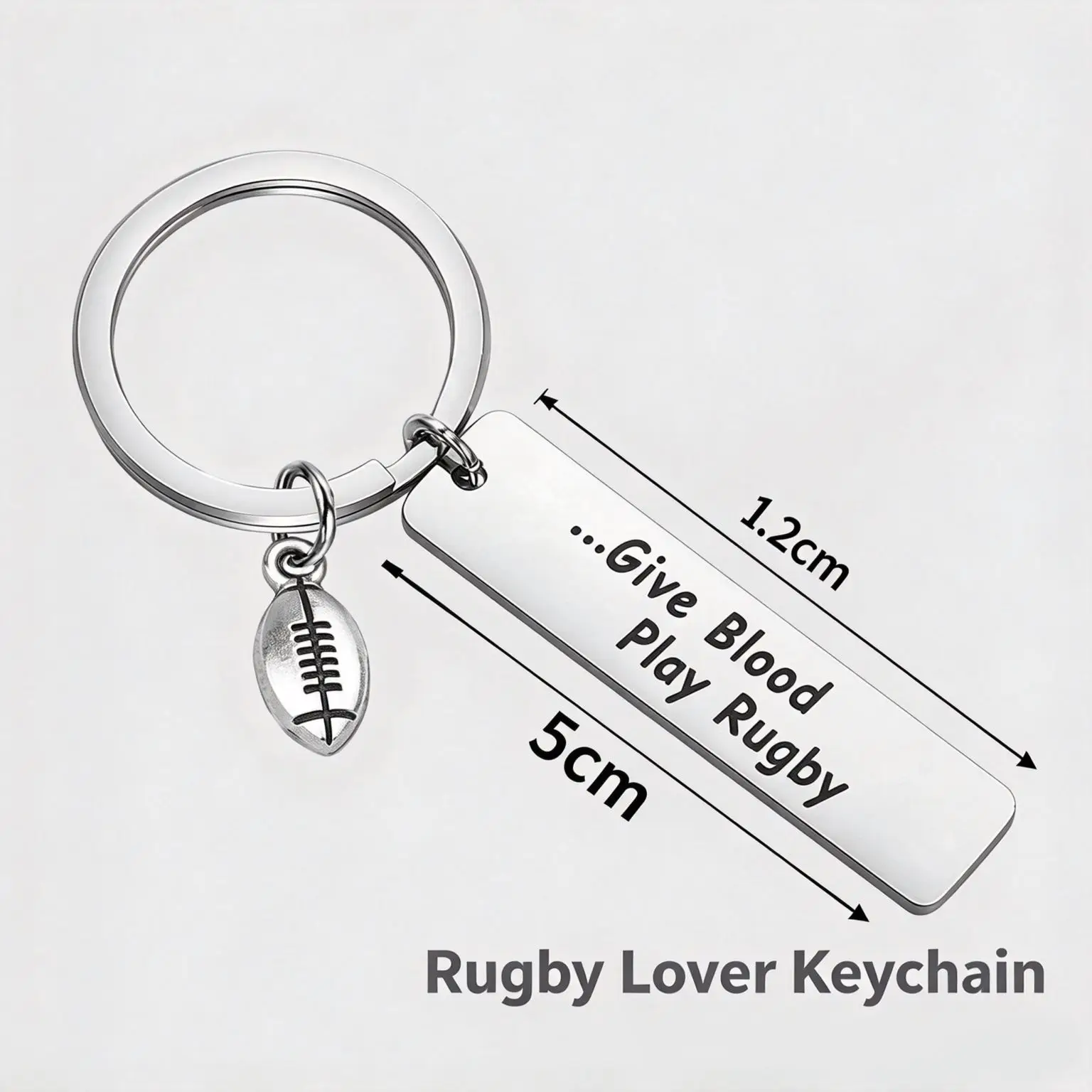 Stainless steel sports keychain – basketball, boxing, football, baseball keyring, motivational pendant gift for men and boys