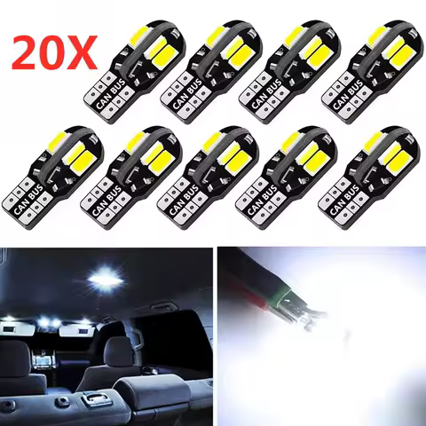 2/20PCS W5W T10 LED Bulbs Canbus 5730 8SMD 12V 6000K 194 168 LED Car Interior Map Dome Lights Parking Light Auto Signal Lamp War