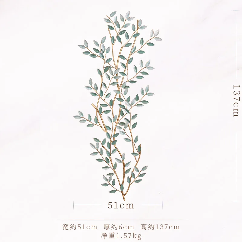 Wall wall decoration, three-dimensional dining room entrance wall decoration, bedroom room iron decoration, false green plants h