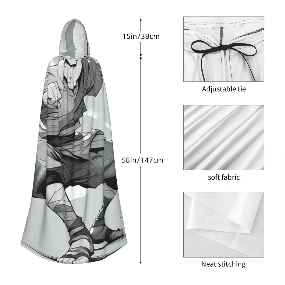 아바타 마지막 에어벤더 아바타 아앙 긴 후드 망토 마녀 중세 의상 코스프레 케이프 할로윈 코트 성인 유니섹스