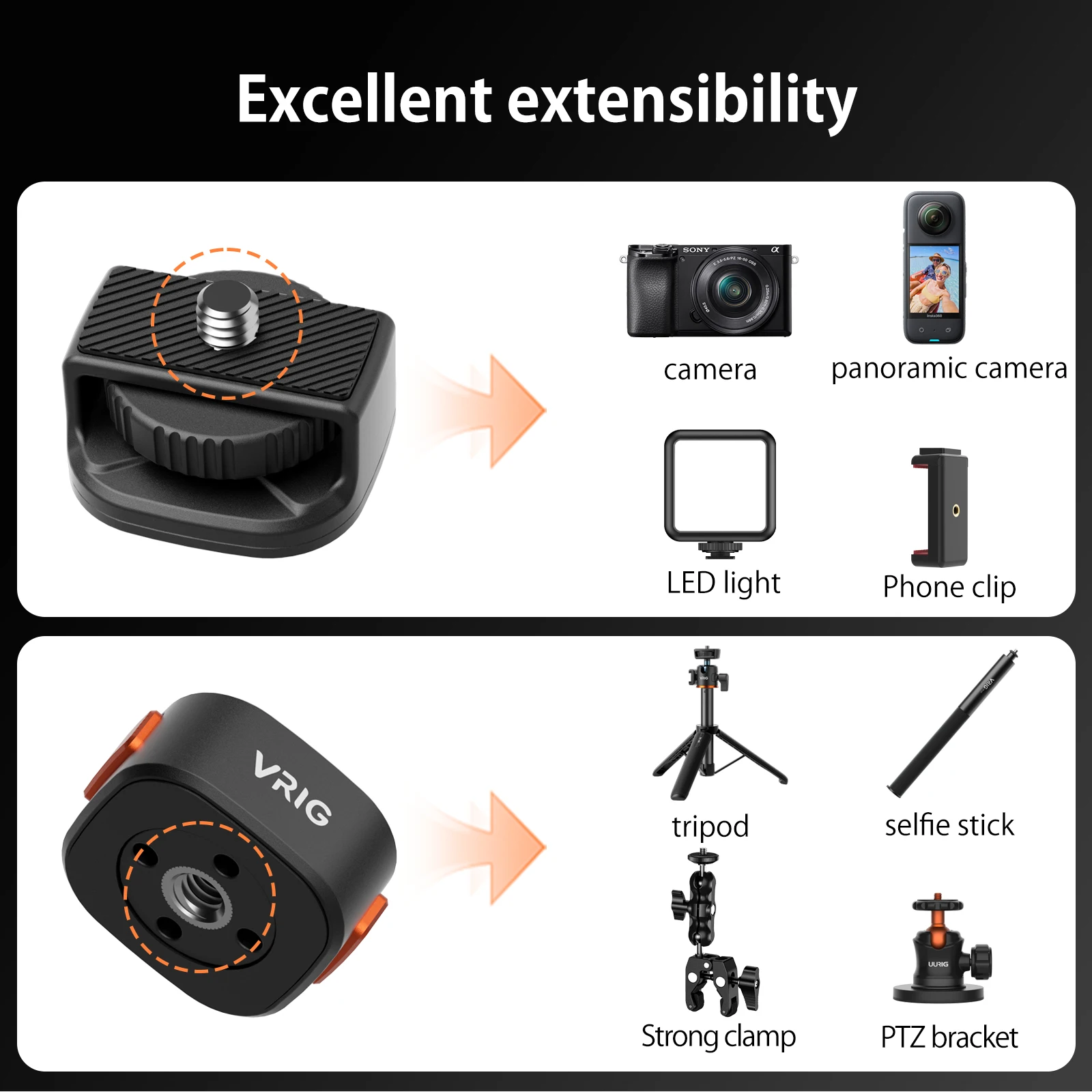 VRIG Magnetic Quick Release Camera Mount Adapter w 1/4