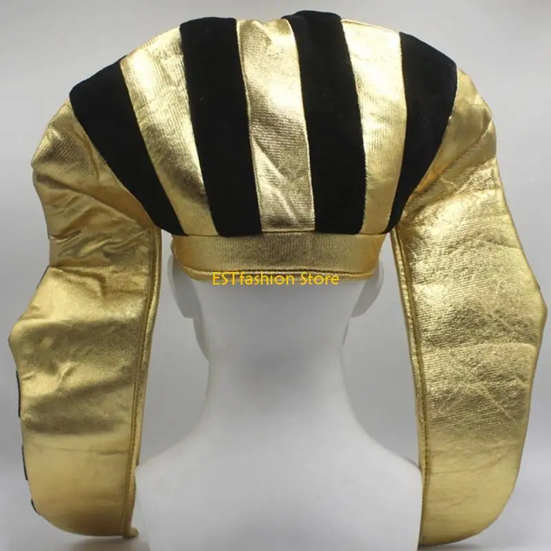 Y5GC Egyptian Pharaoh Hat Egyptian Headpiece Golden King TUTS Costume Hat Easter Halloween Cosplay Party Costumes Party Hat