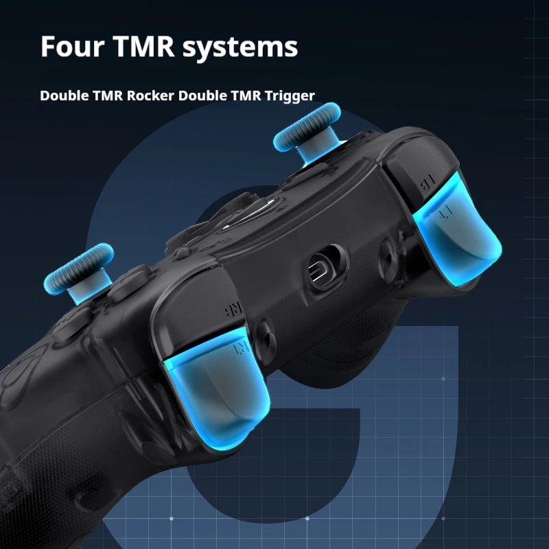 G1pro Gaming Controller Wireless Bluetooth Three Connection Modes Tmr Joystick Trigger Translucent Body Entertainment Controller