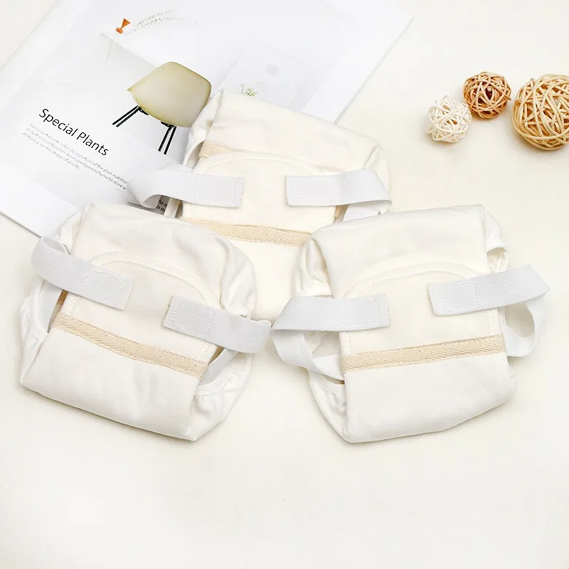 Baby Cotton White Urinary Pants 3D Anti Side Leakage Baby Cloth Urinary Pants Newborn Urinary Pants Diaper Spacer