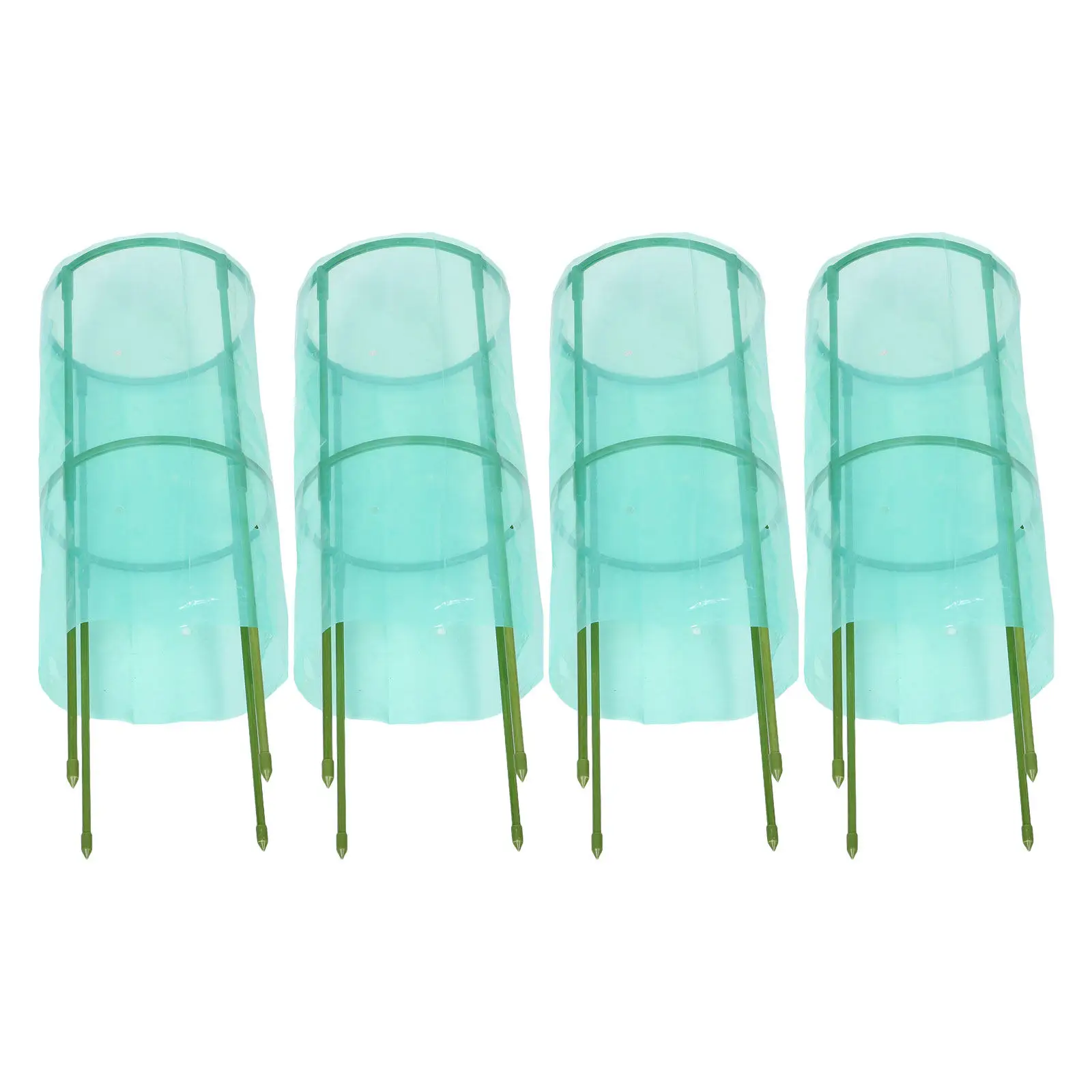 4Sets Plant Protection Cage Support Climbing Plants Seedling Greenhouse Plastic Cover Vegetable Film Windproof Freeze Protection