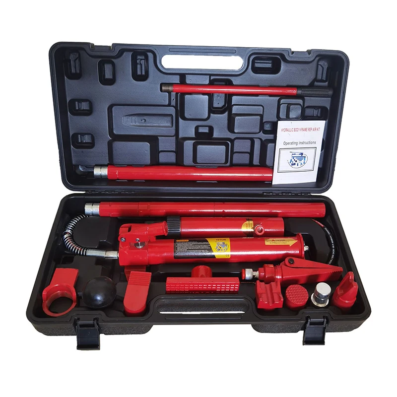 10 Ton Porta Power Hydraulic Jack Car Repair Tools Autobody Frame Repair Kit for Loadhandler Truck Bed Unloader Farm