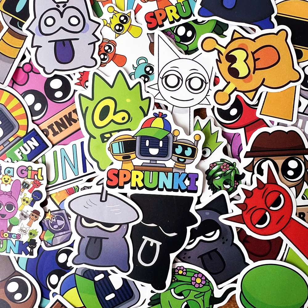 

10/50 шт. Incredibox Sprunki наклейки для мальчиков и девочек, подарок для беременности, украшение для вечеринки, украшение для детского душа, граффити, игрушки