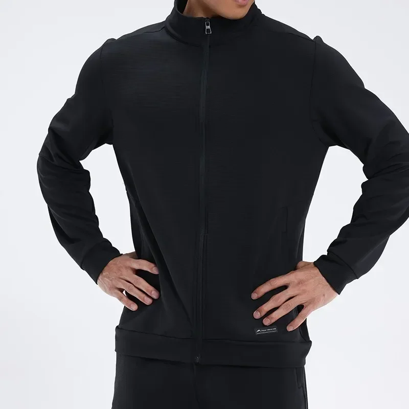 Fitness Running Quick Dry Training Stand-Up Collar Long-Sleeved Zip Jacket Cycling Outdoor Large Size Stretch Sports Tops