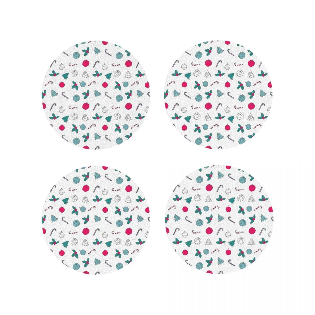 

Candy Cane Christmas Coasters Kitchen Placemats Insulation Cup Coffee Mats For Decor Home Tableware Pads Set of 4