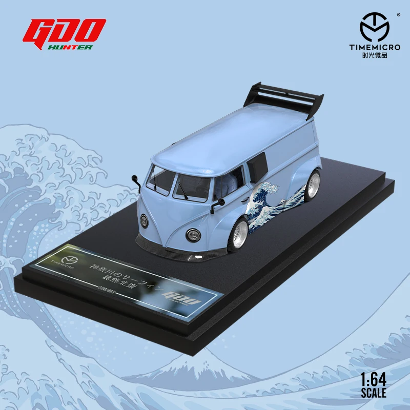 GDO X TimeMicro-Alloy Car Model, Volkswagen T1 Bus, Supra 86, Kanagawa pintado, 1:64