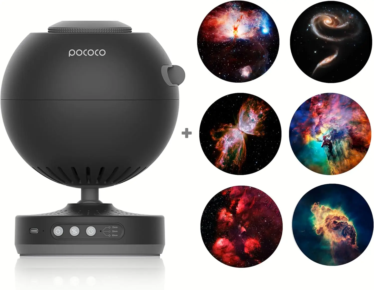 POCOCO Galaxy Star Projector for Bedroom with Replaceable Optical Film Discs, Realistic Constellation-2 - Discs (6 Pieces)