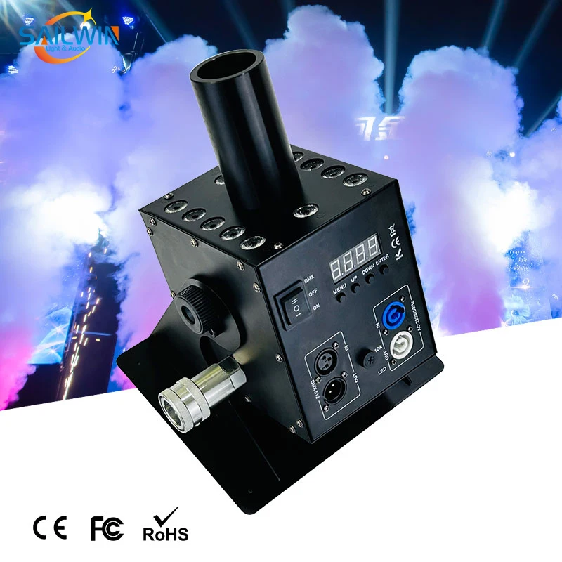 Sailwin Stage Light 12X3W RGB Co2 Column LED Smoke Machine For Digital Disco Dj Wedding Rgb Co2 Jet Fog Machine