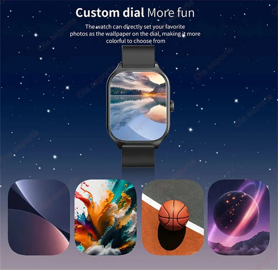 Smartwatch für Männer 2,01'' AMOLED-Bildschirm Wasserdicht Mehrere Sportmodi Fitness HD Bluetooth-Anruf Smartwatch für Männer und Frauen Armband Ht30 – Detail 6