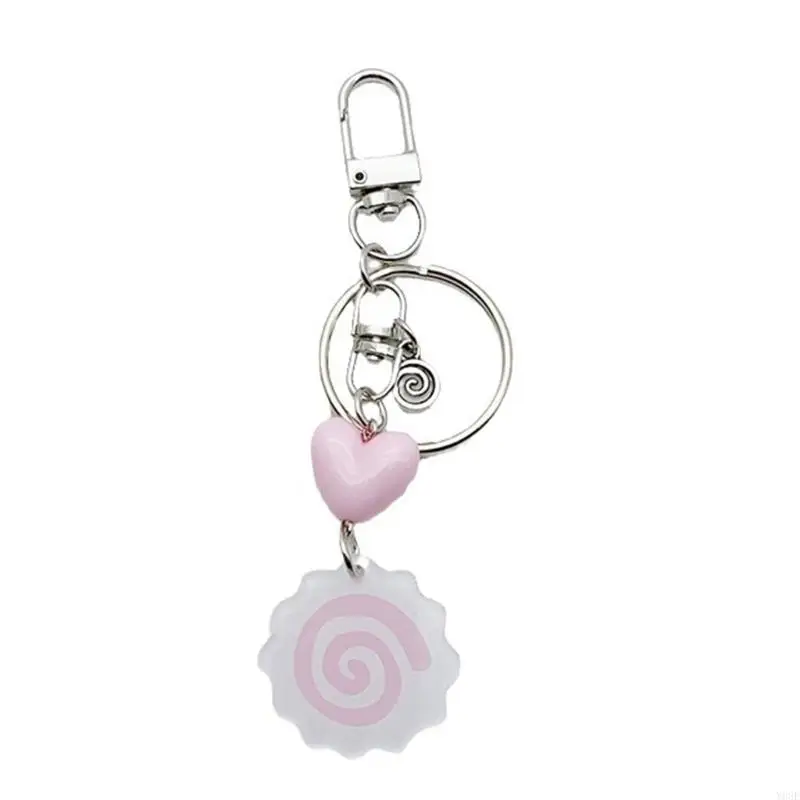 Fish Board Heart Keychain Fun Key Pendant Practical Key Beads Alloy Texture Suitable for Couples and Y08E