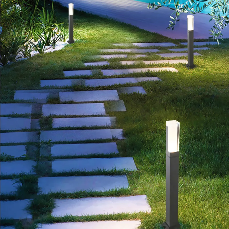 Acrylic Lawn Light Outdoor Waterproof IP65 10W LED Lighting New Aluminum Column Garden Path Garden Landscape Light AC85-265V