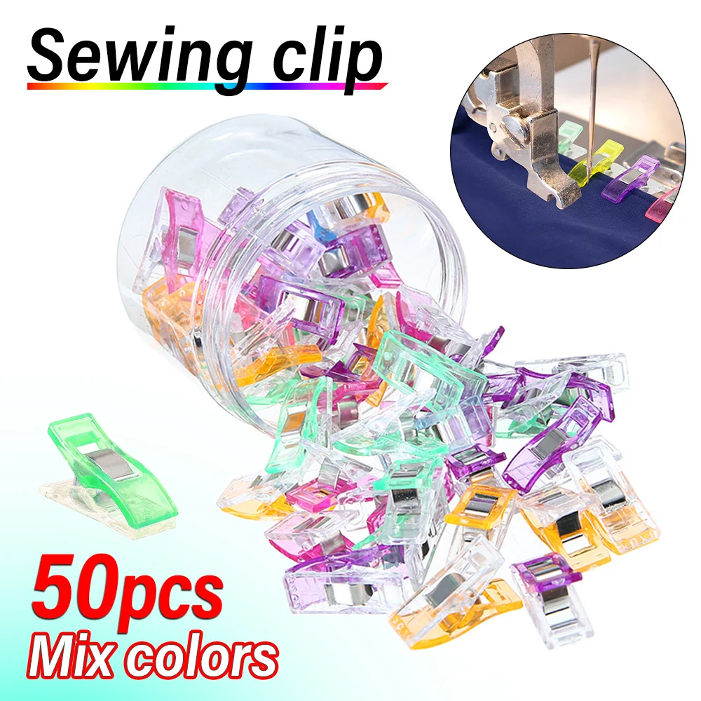 50Pcs Garment Clips Multipurpose Sewing Clips Colorful Clothing Pin Positioning Patchwork Knitting Safety Clamps Sewing Tool