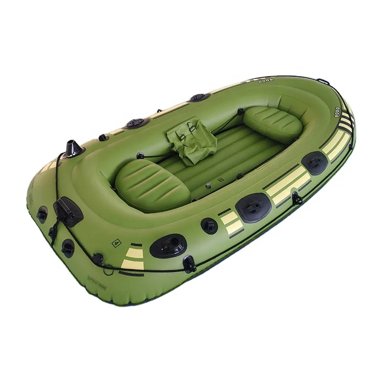 Barca da pesca fluviale gonfiabile in PVC con garanzia di qualità con borsa per il trasporto e camera di sicurezza sul fondo