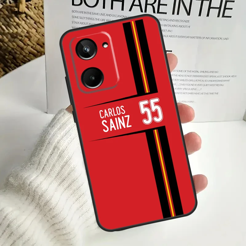 Carlos Sainz F1 Case For Realme C55 C53 C51 C35 C33 C30 C67 C21Y C25s C15 9 10 12 11 Pro Plus GT Neo5 Cover