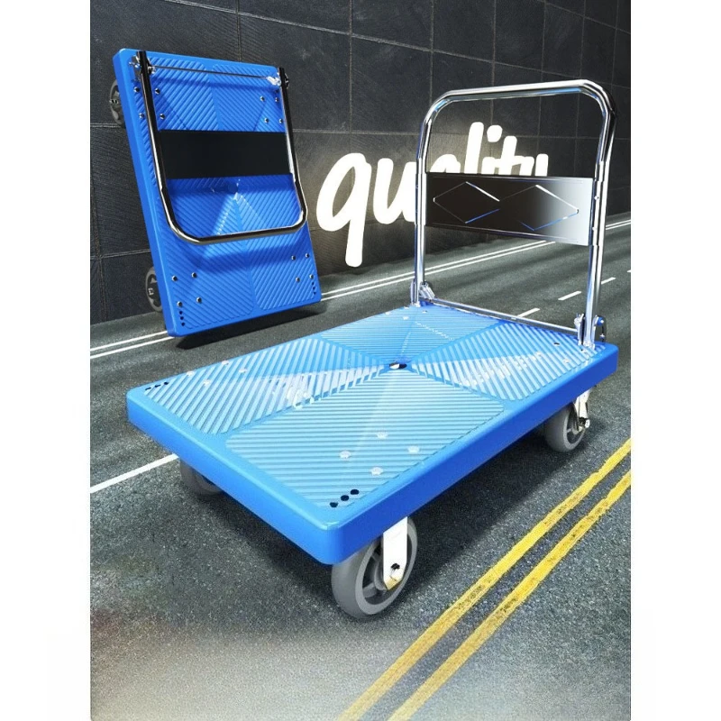 light pull trolley handling flat hand pull silent trolley trolley folding pull cart