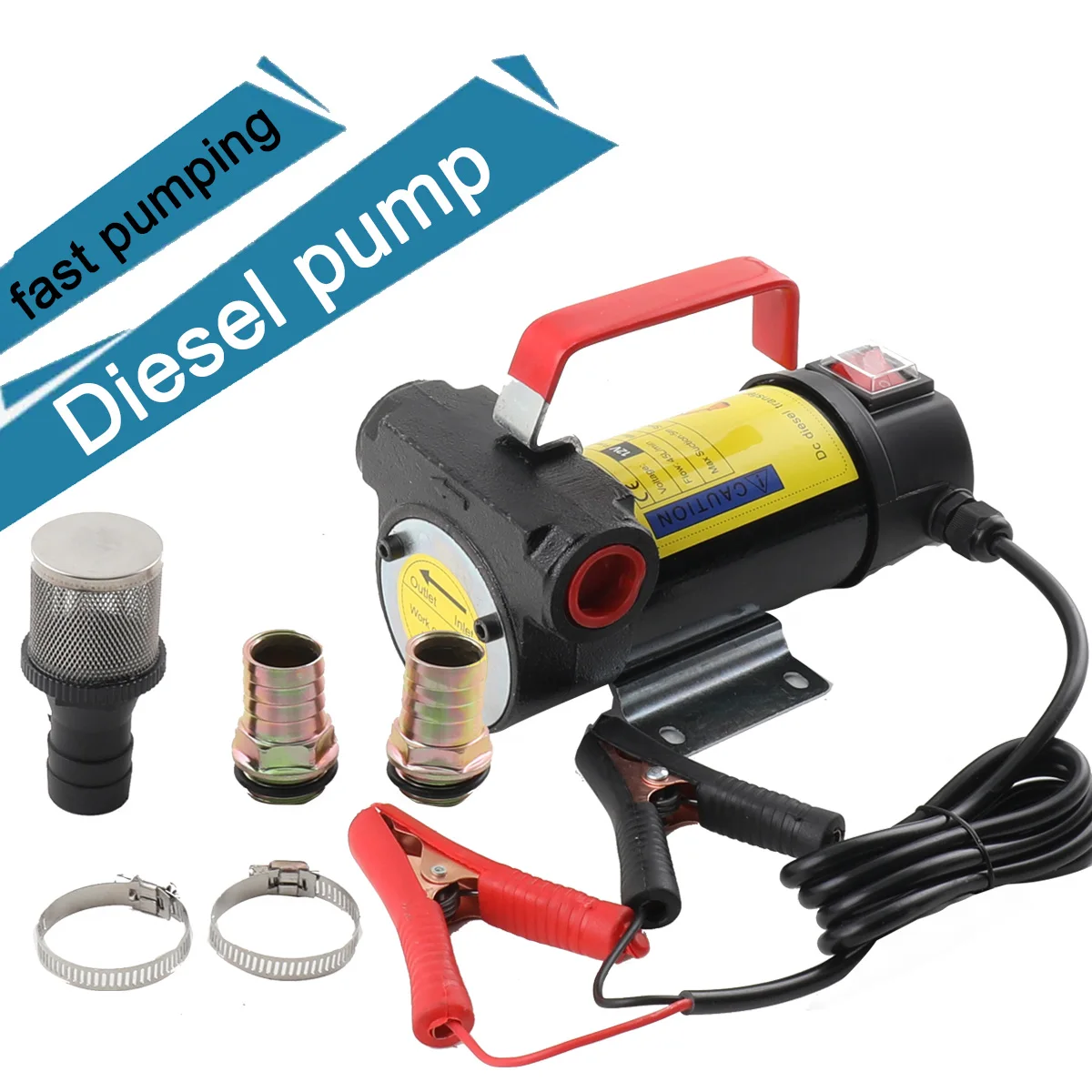 مضخة نقل الوقود الكهربائية المحمولة للسيارة ، 175 واط ، الديزل ، ضخ النفط ، الديزل ، الكيروسين ، الديزل الحيوي ، تيار مستمر 12 فولت