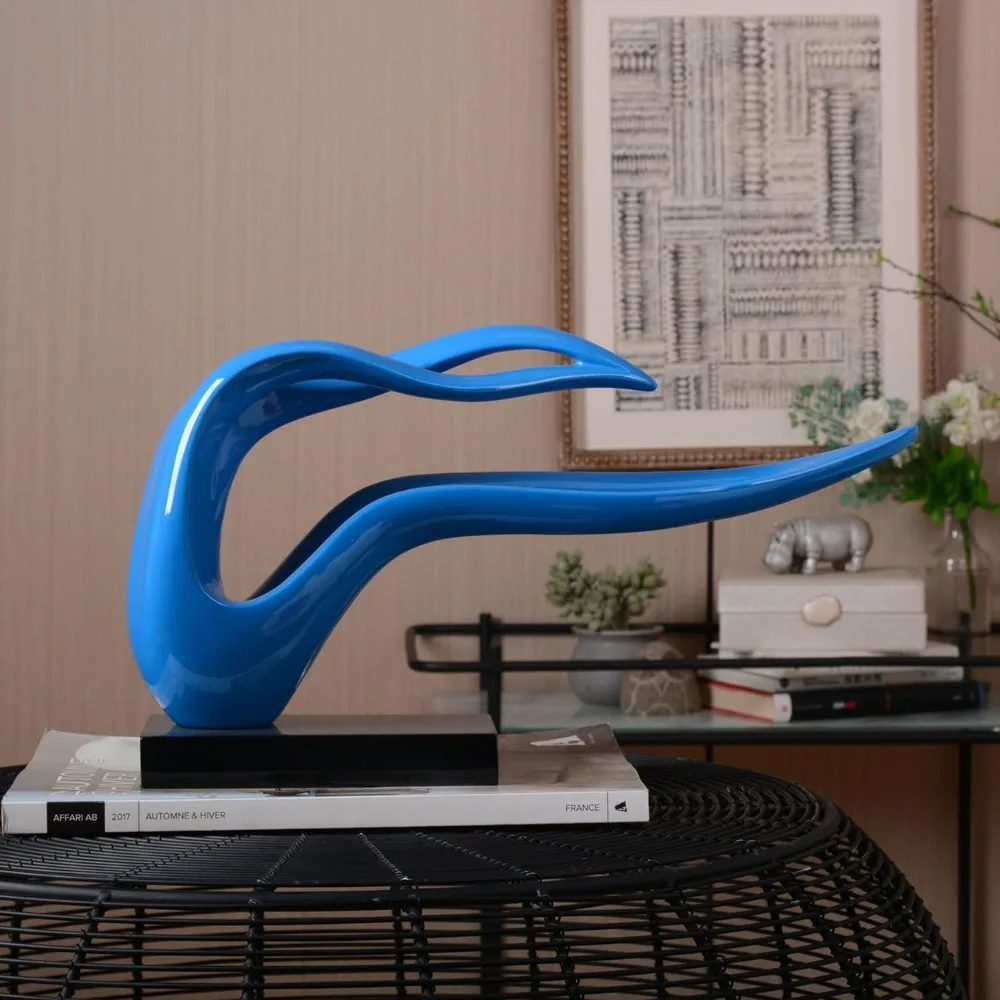 

Modern Home Sculpture Decoration Abstract Statue Craft Resin Art Decoration Blue 15.7 Inches Durable and Long-lasting Home Decor